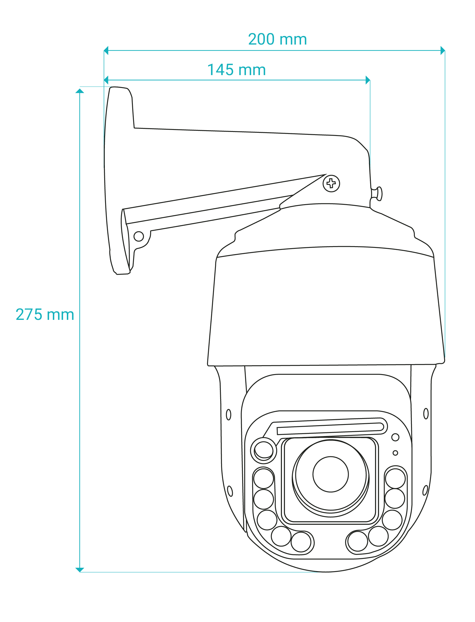 GF-IP8450SH-36X200 — نقشه ابعاد